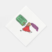 Mädchen mit Kreditkarte Serviette (Ecke)