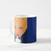 MÄDCHEN MIT KUNSTKAFFEE MUGS KAFFEETASSE (Vorderseite Links)