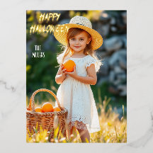 Mädchen mit Kürbiskörbchen Halloween