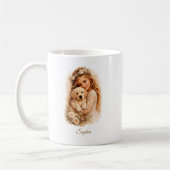 Mädchen mit Labrador-Welpe Kaffeetasse (Links)