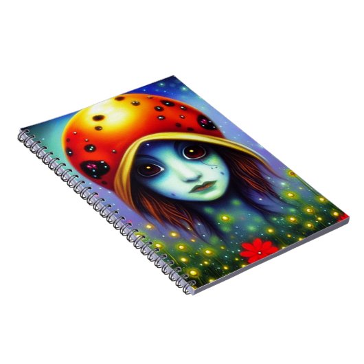 Mädchen mit Ladybug Notizblock (Rechte Seite)