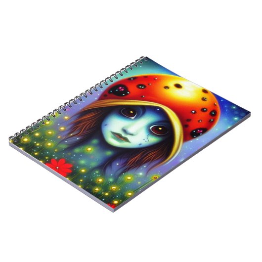 Mädchen mit Ladybug Notizblock (Linke Seite)