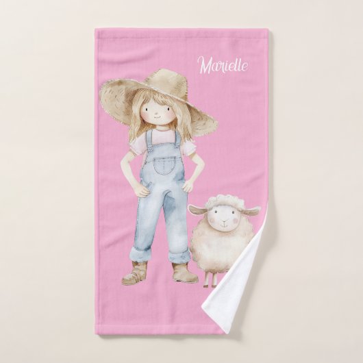 Mädchen mit Lamm Handtuch (Handtuch)