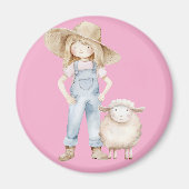 Mädchen mit Lamm Magnet (Vorne)