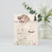 Mädchen mit Lampe Jugendstil Postkarte (Stehend Vorderseite)