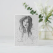 Mädchen mit langem Haar von Gustav Klimt Postkarte (Stehend Vorderseite)