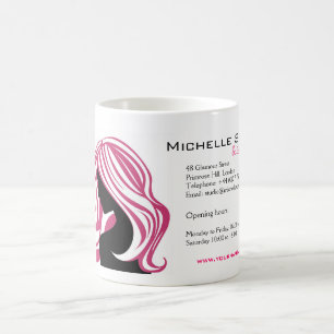 Mädchen mit langen rosa Haaren Friseursalon Schönh Kaffeetasse