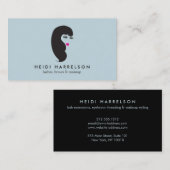 Mädchen mit Lashes auf der Blue Beauty Business Ca Visitenkarte (Vorne/Hinten)