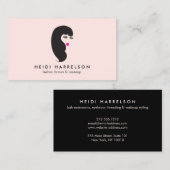Mädchen mit Lashes auf der Pink Beauty Business Ca Visitenkarte (Vorne/Hinten)