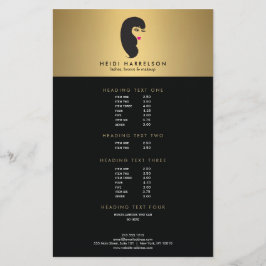 Mädchen mit Lashes auf Imitate Gold Beauty Flyer