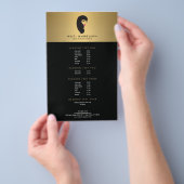 Mädchen mit Lashes auf Imitate Gold Beauty Flyer (Handgriff)