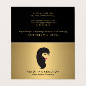 Mädchen mit Lashes Imitate Gold Aftercare Visitenkarten (Außenseite Aufgefaltet)