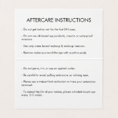 Mädchen mit Lashes Imitate Gold Aftercare Visitenkarten (Innenseite Aufgefaltet)