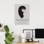 Mädchen mit Lashes Poster (Heimbüro)
