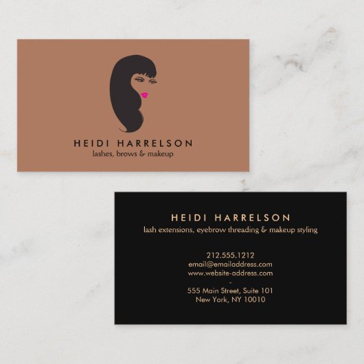 Mädchen mit Lashes Visitenkarte (Vorne/Hinten)