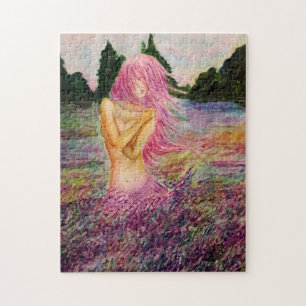 Mädchen mit Lavendel Aroma Jigsaw Puzzle Malerei