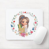Mädchen mit Lebensmitteln Mousepad (Mit Mouse)