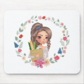 Mädchen mit Lebensmitteln Mousepad (Vorne)
