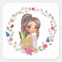 Mädchen mit Lebensmitteln