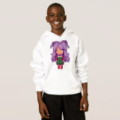 Mädchen mit lila Haaren Hoodie (Vorne ganz)
