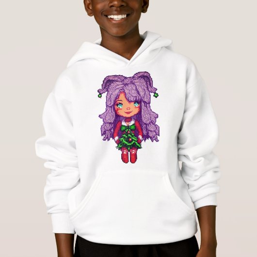 Mädchen mit lila Haaren Hoodie (Vorderseite)