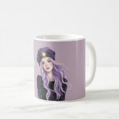 Mädchen mit lila Haaren Kaffeetasse (VorderseiteRechts)