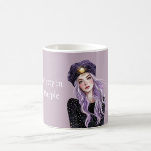 Mädchen mit lila Haaren Kaffeetasse