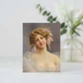 Mädchen mit Lilacs, Achille Beltrame Art Postkarte (Stehend Vorderseite)
