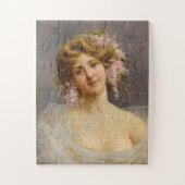 Mädchen mit Lilacs, Achille Beltrame Art Puzzle (Vertikal)