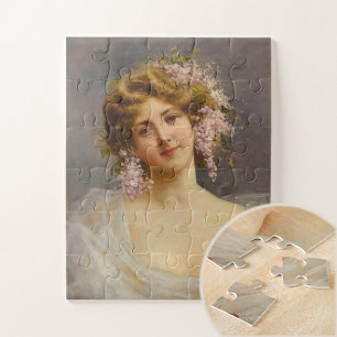 Mädchen mit Lilacs, Achille Beltrame Art Puzzle