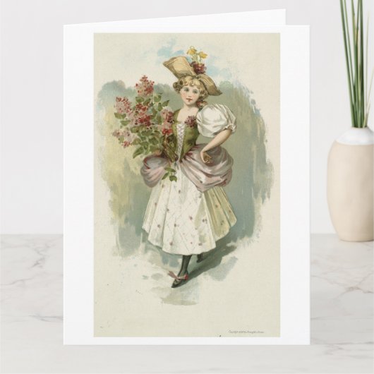 Mädchen mit Lilacs, Louis Prang Dankeskarte (Vorderseite)