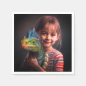 Mädchen mit Lizard Serviette (Vorderseite)