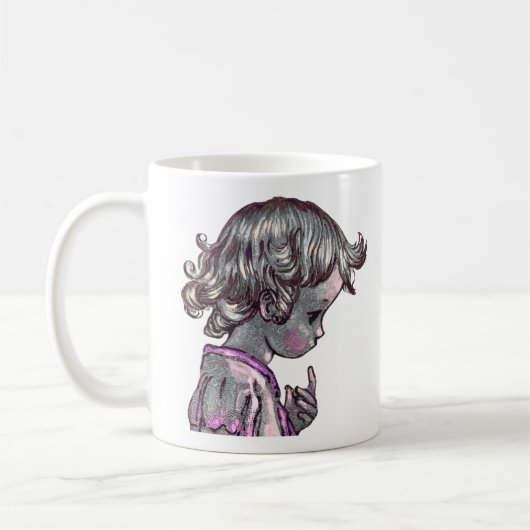 Mädchen mit Lockenhaar Tasse (Links)