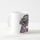 Mädchen mit lockigen Haaren Tasse (Vorderseite Links)