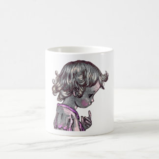 Mädchen mit lockigen Haaren Tasse