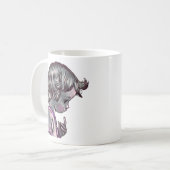 Mädchen mit lockigen Haaren Tasse (Vorderseite Links)