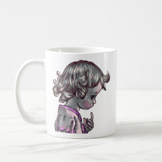 Mädchen mit lockigen Haaren Tasse