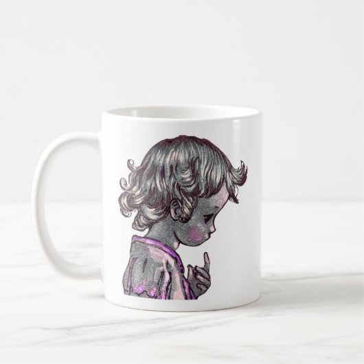 Mädchen mit lockigen Haaren Tasse (Links)