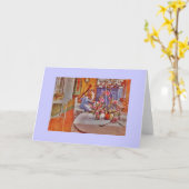 Mädchen mit Loom und Blume Karte (Gelbe Blume)