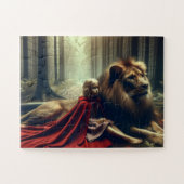 Mädchen mit Löwe Puzzle (Horizontal)