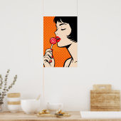 Mädchen mit Lutscher Pop Art Poster (Küche)