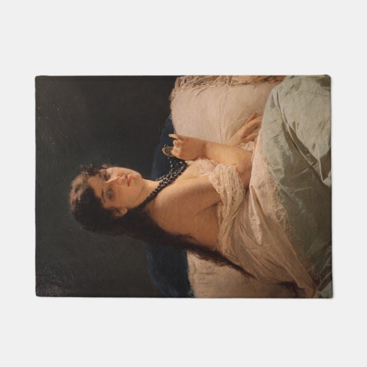 Mädchen mit Medallion (von Gerolamo Induno) Fußmatte (Vorderseite)