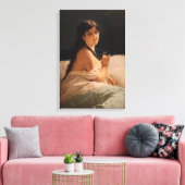 Mädchen mit Medallion (von Gerolamo Induno) Leinwanddruck (Insitu (Wohnzimmer))