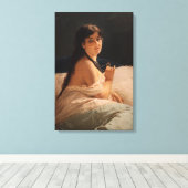 Mädchen mit Medallion (von Gerolamo Induno) Leinwanddruck (Insitu (Holzboden))