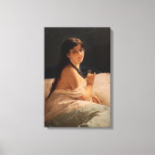 Mädchen mit Medallion (von Gerolamo Induno) Leinwanddruck (Vorderseite)