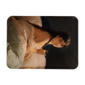 Mädchen mit Medallion (von Gerolamo Induno) Magnet (Horizontal)