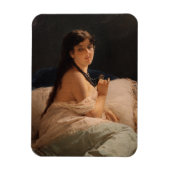 Mädchen mit Medallion (von Gerolamo Induno) Magnet (Vertikal)