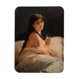 Mädchen mit Medallion (von Gerolamo Induno) Magnet