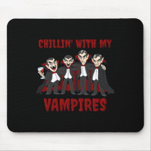 Mädchen mit meinen Vampiren Halloween-Jungen Kinde Mousepad