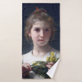 Mädchen mit Mimosa, Bouguereau Badehandtuch (Badehandtuch)